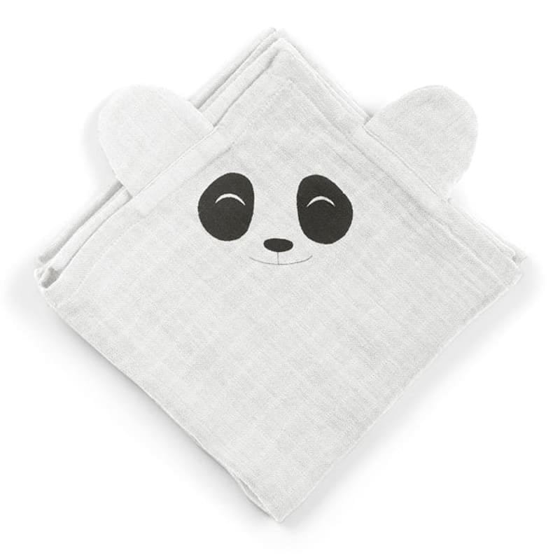 Nuuroo - 2 Pieluszki Z Organicznego Muślinu Panda White 70 X 70 Cm