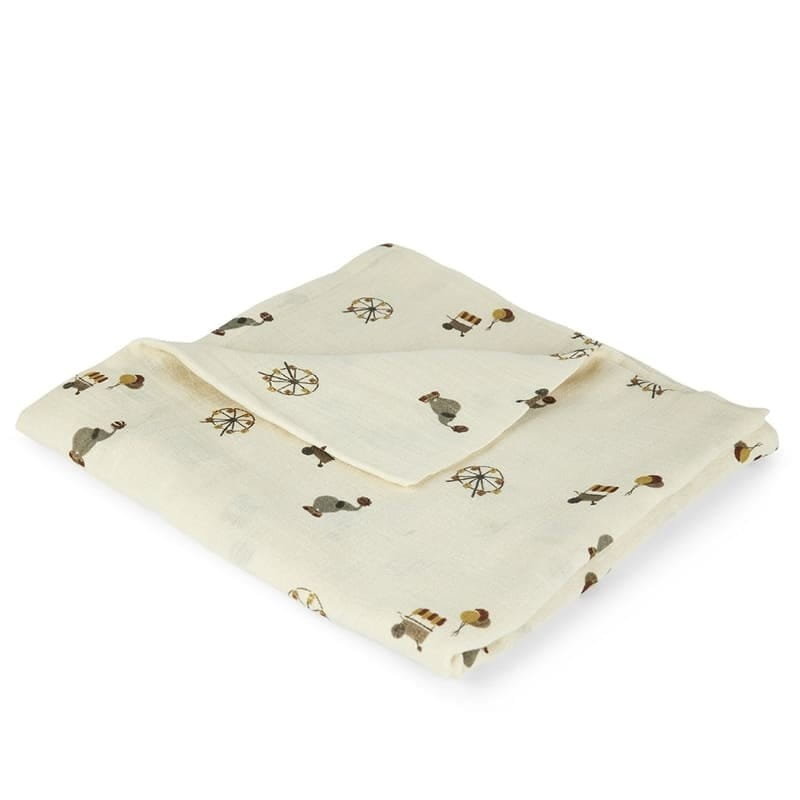 Nuuroo - Otulacz Z Organicznego Muślinu Cirus Creme 120 X 120 Cm