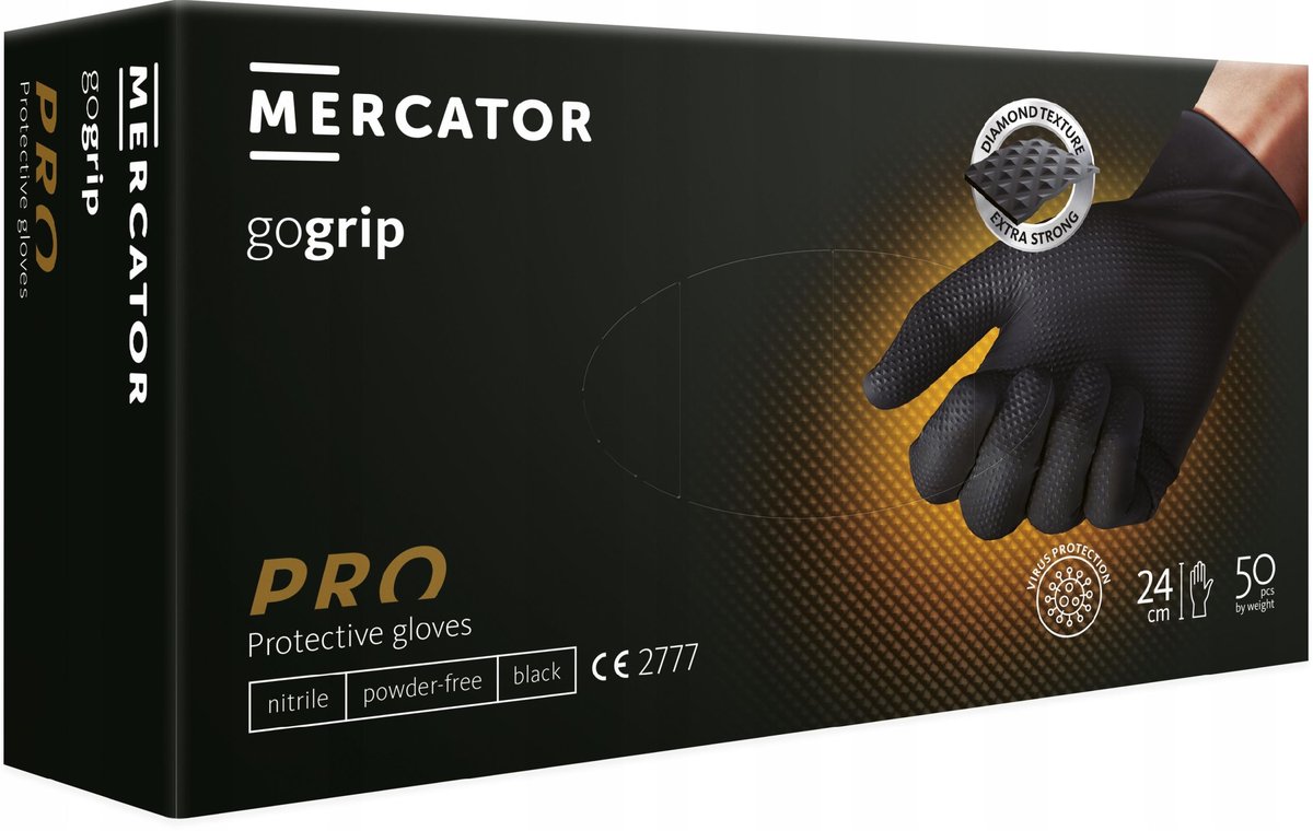 Rękawice rękawiczki Nitrylowe mocne Go Grip XL