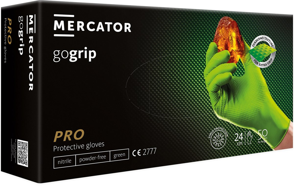 Rękawice Nitrylowe Mercator Gogrip Green Xl 50Sz