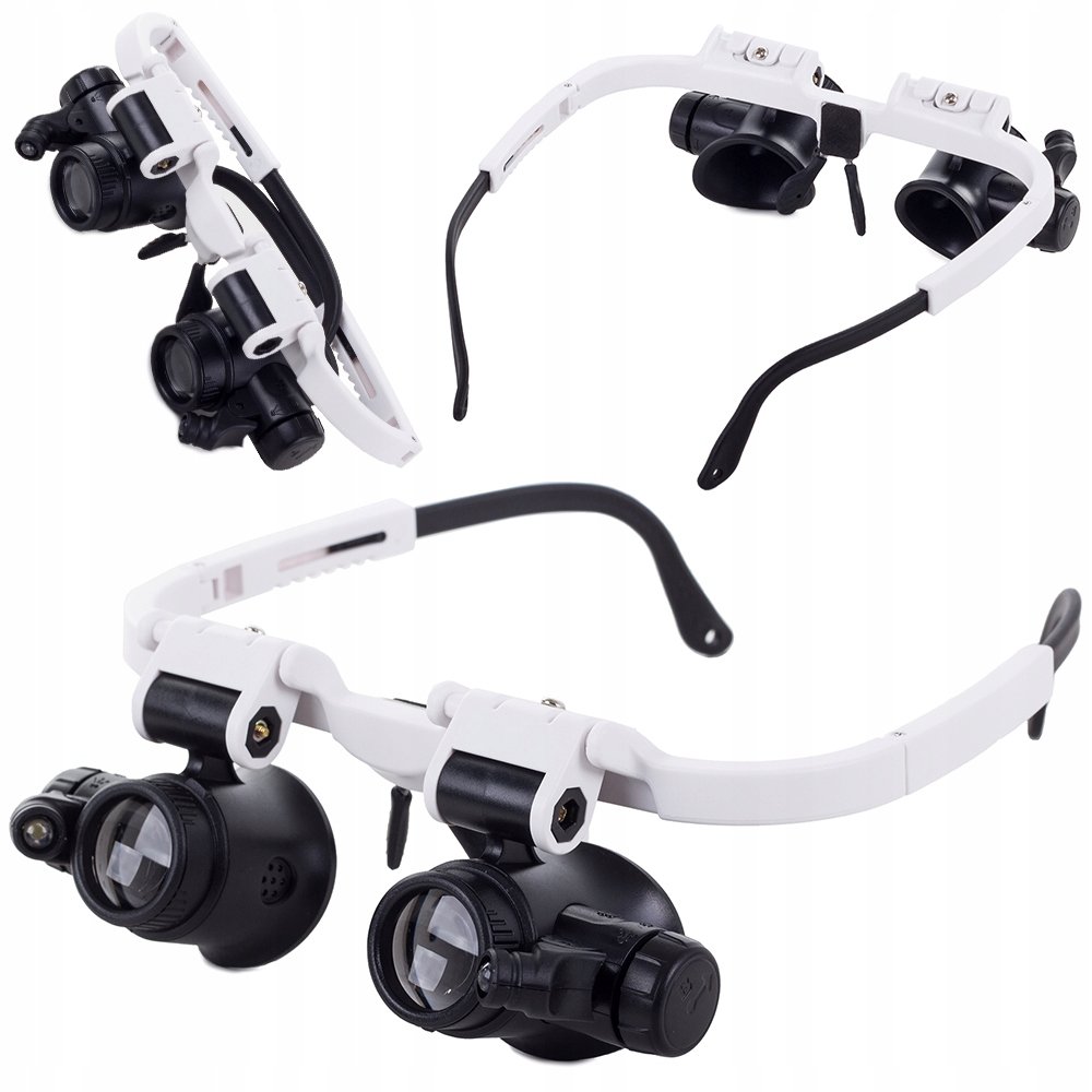 Lupa nagłowna, okulary powiększające X23, X8 Led