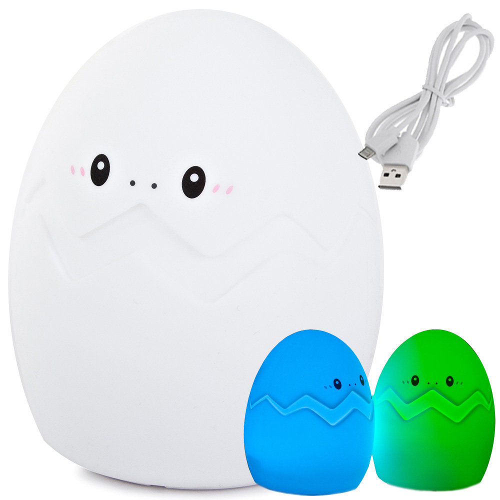 Lampka Nocna Dla Dzieci Led Jajko Rgb Dotyk Usb