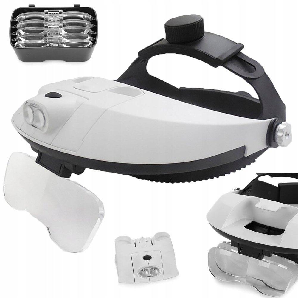 Lupa Nagłowna 2 Led Soczewki Na Głowę 6X Okulary