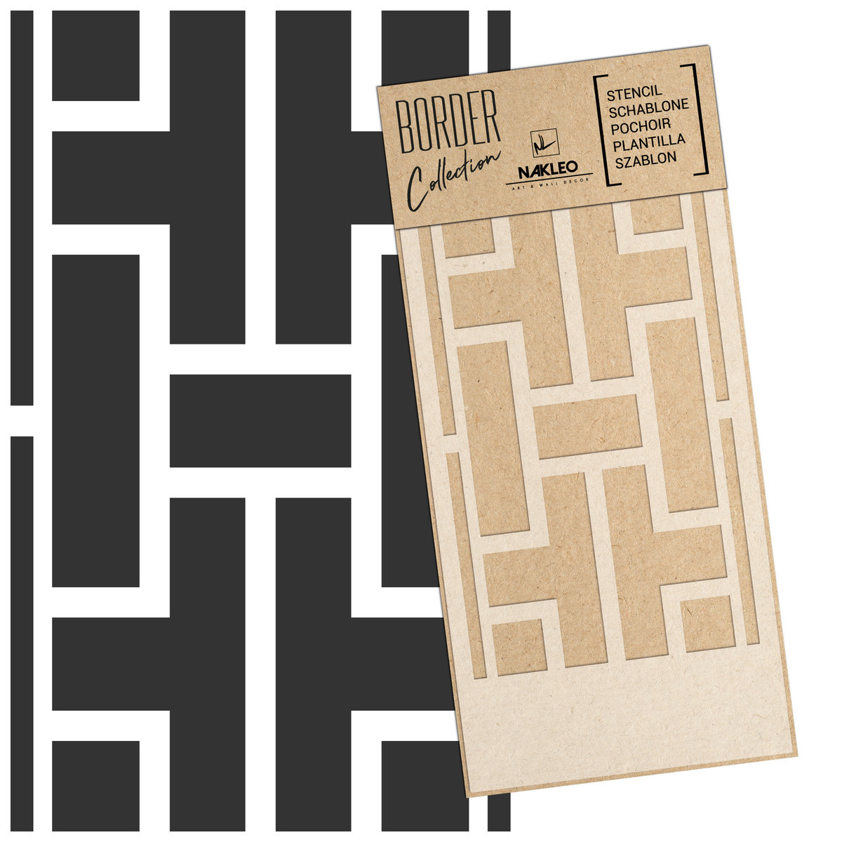 szablon malarski border - bordiura // CHIŃSKA BALUSTRADA #1 - Rozmiar L (45x95 cm)