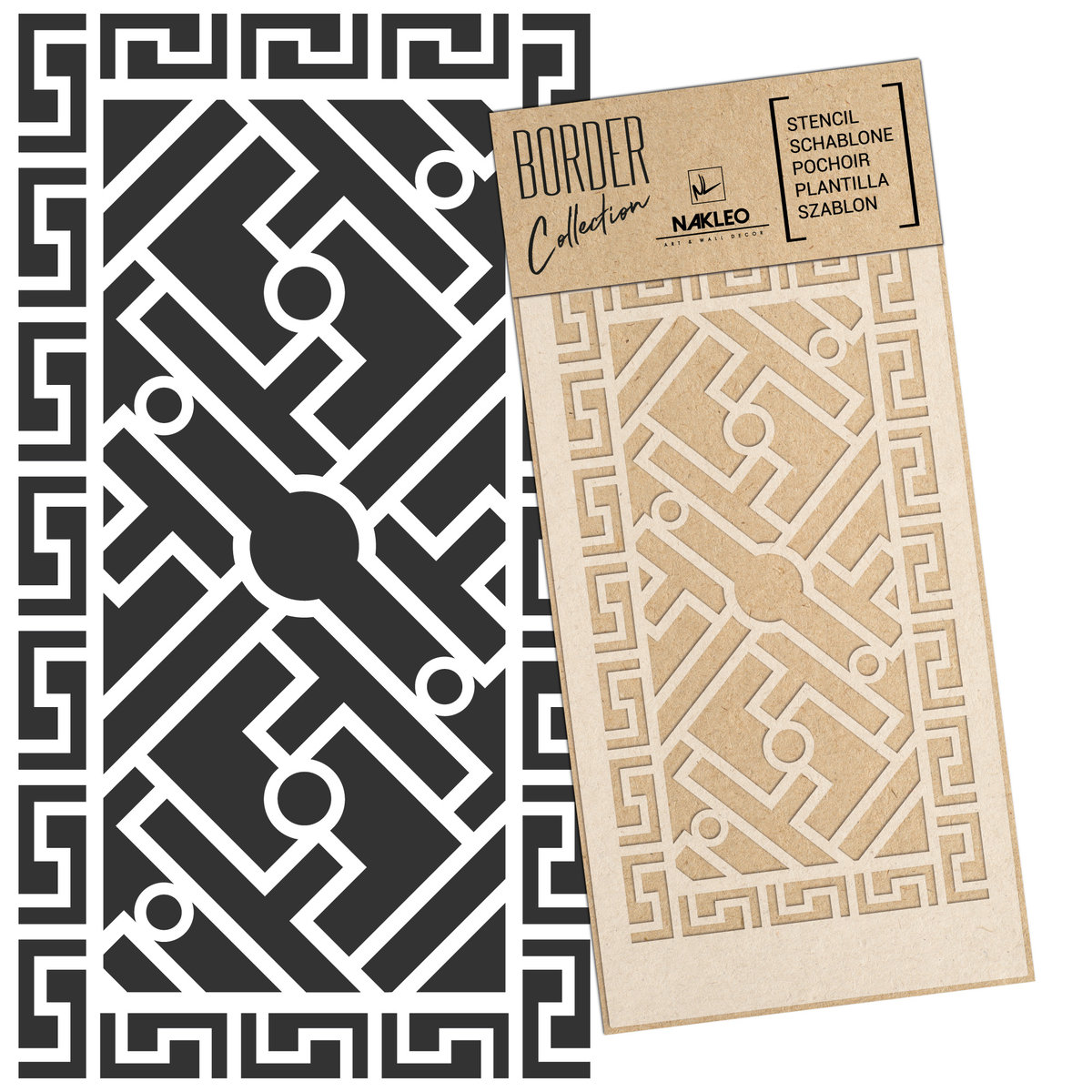 szablon malarski border - bordiura // CHIŃSKA BALUSTRADA #2 - Rozmiar L (45x95 cm)