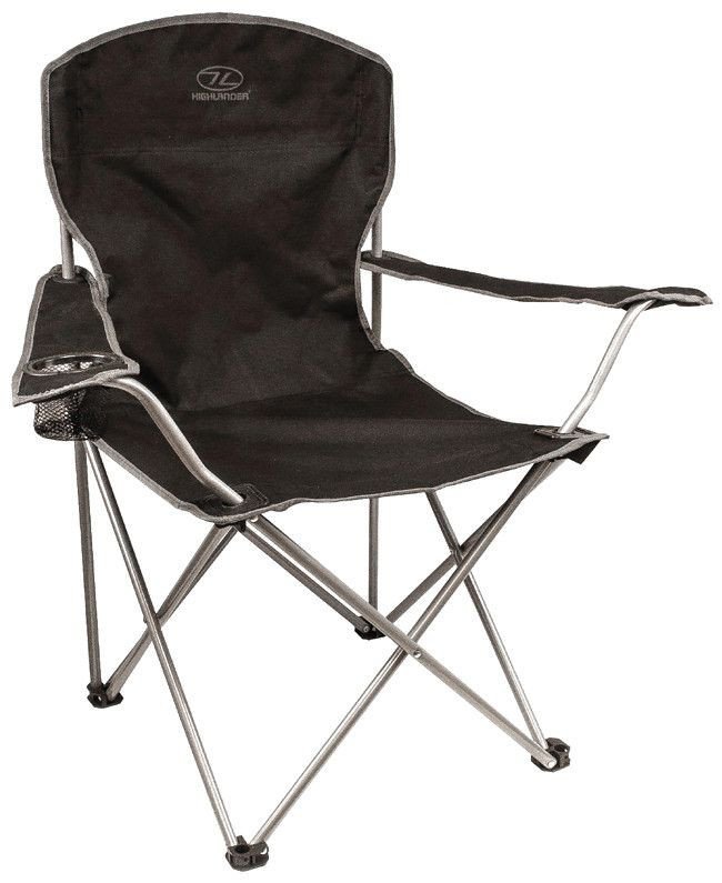 Highlander Camping, krzesło z podłokietnikami, czarny, standard FUR002-BK