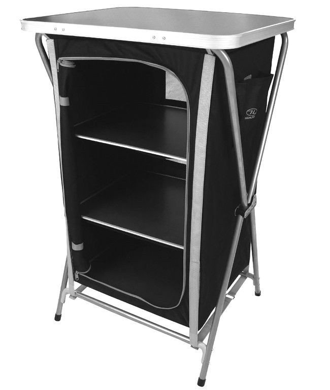 Highlander EasyFold 3 Shelf poliester 600d Camping Cupboard, czarny, jeden rozmiar FUR079