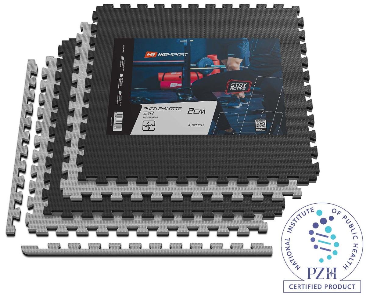 Mata puzzle EVA 2cm czarno/szara - 4 sztuki