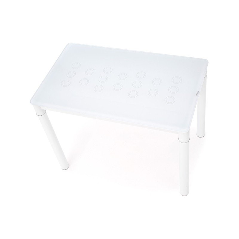 Stół Biały Ze Szklanym Blatem Argus Halmar