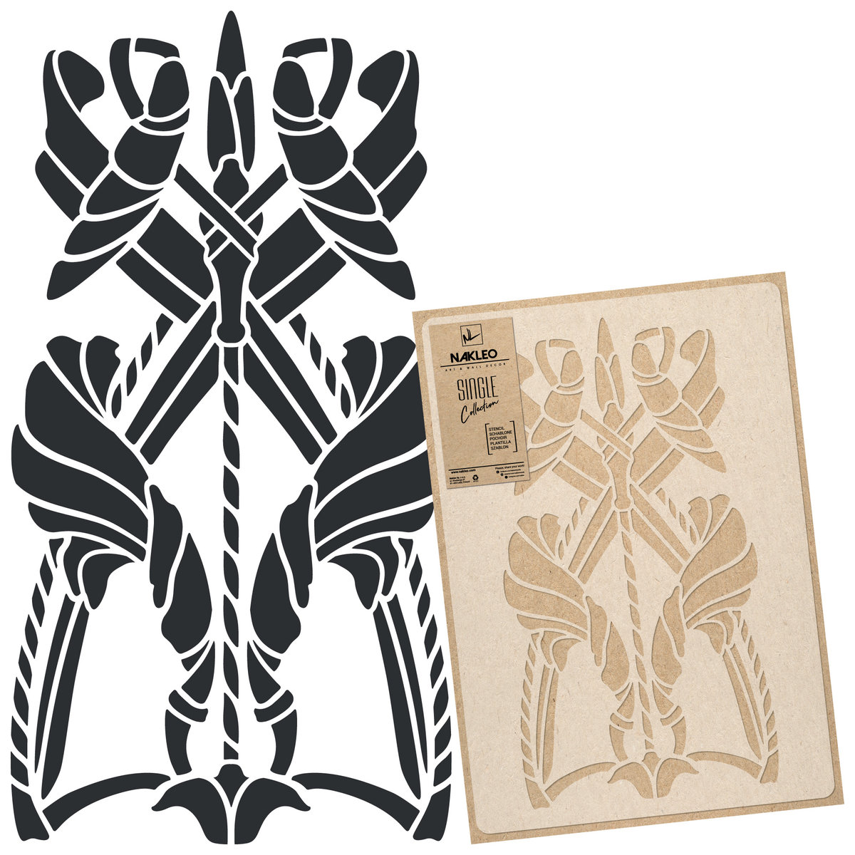 szablon malarski wielokrotny // SECESJA - KWIATY - LARGE (średnica 89cm)