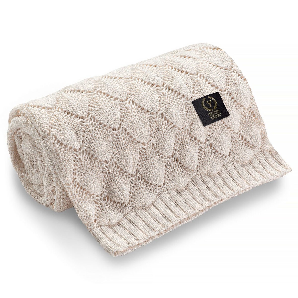 Yosoy Kocyk ażurowy Shells White Pearl