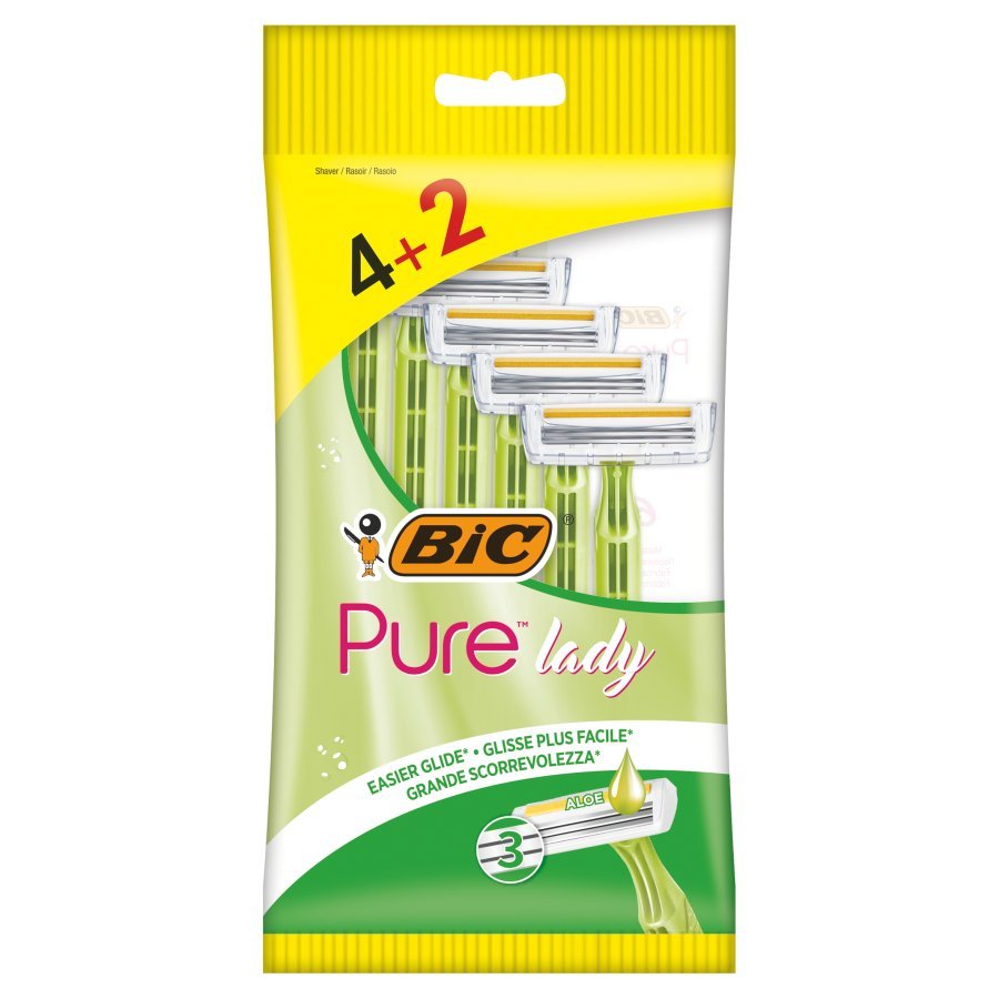 BiC PURE 3 JEDNOCZĘŚCIOWE MASZYNKI DO GOLENIA 4+2 SZTUKI