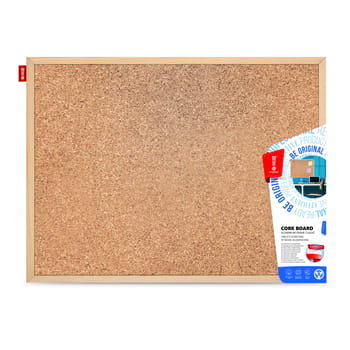 MEMOBE Tablica korkowa 40x30 drewno MEMOBE