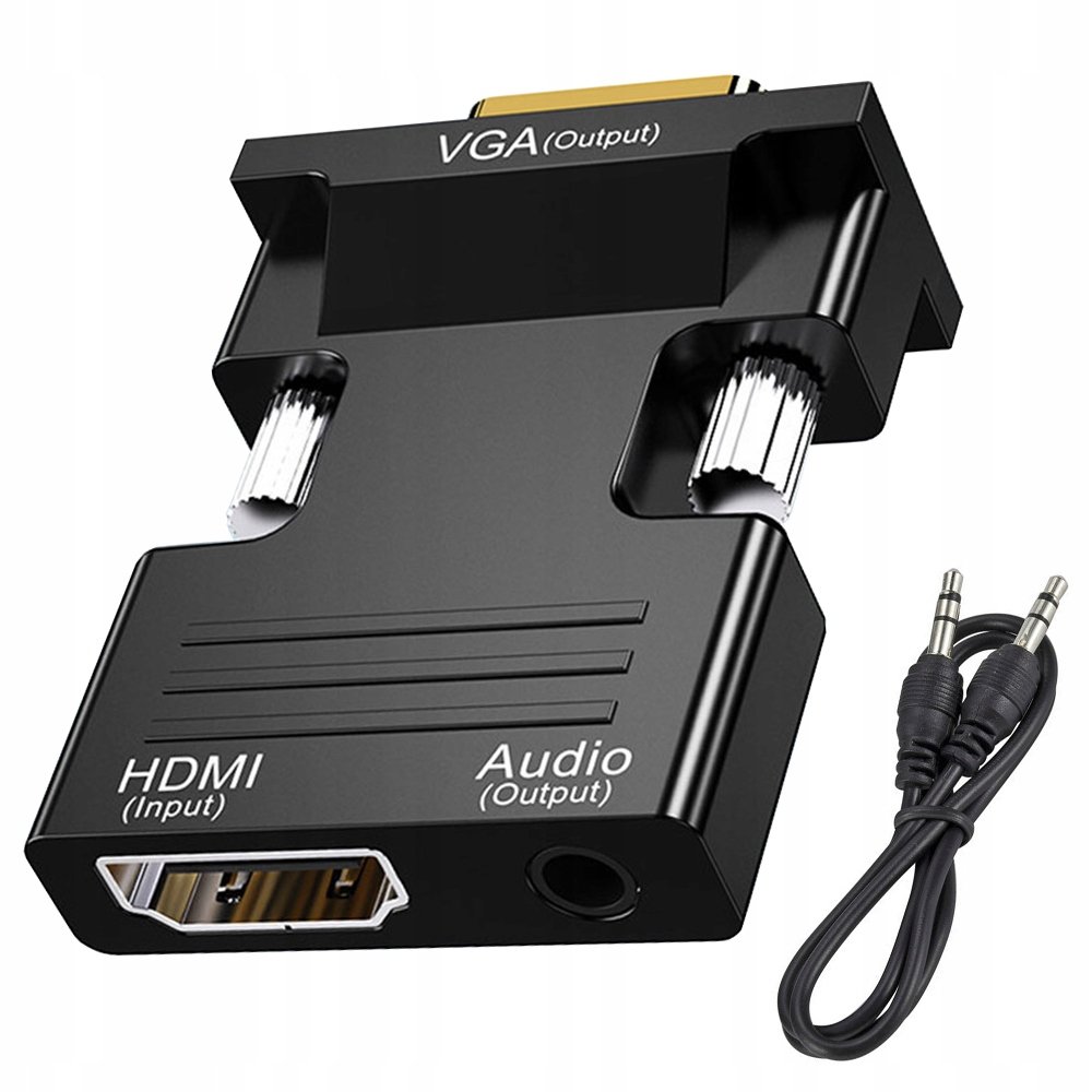 Konwerter Adapter Z Hdmi Na Vga D-Sub Audio Dźwięk