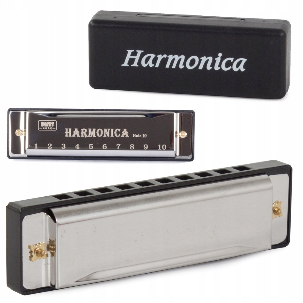Harmonijka Ustna Metalowa C Dur Etui 10 Kanałów