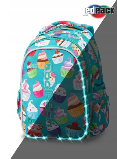 Patio CoolPack Joy M Plecak Szkolny Świecący LED 23L Cupcakes A20203