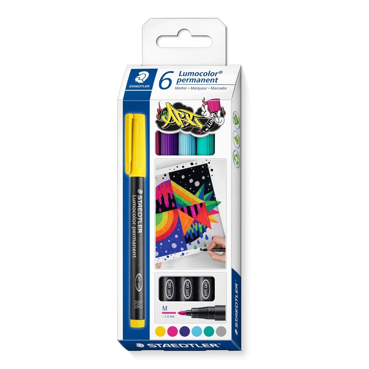 Foliopis Lumocolor M wodoodporny 6 kolorów Staedtler