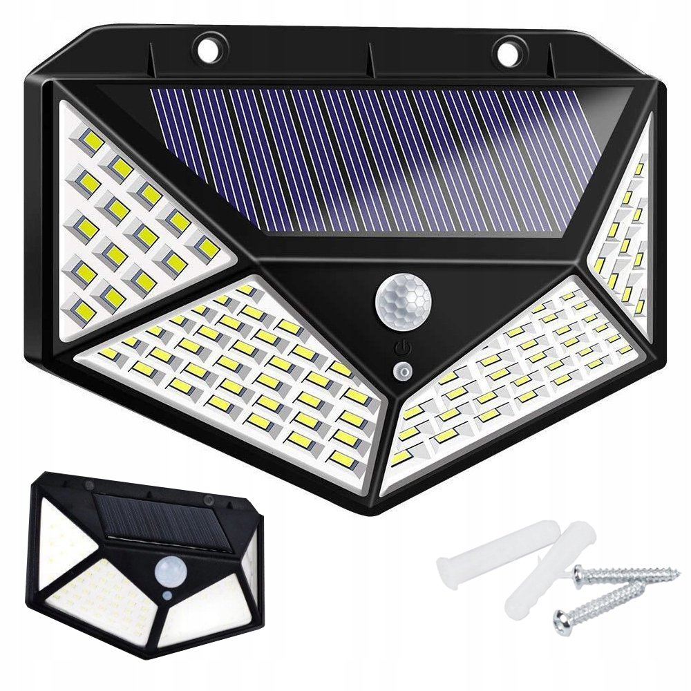 Lampa Solarna 100 Led Z Czujnikiem Zmierzchu Ruchu