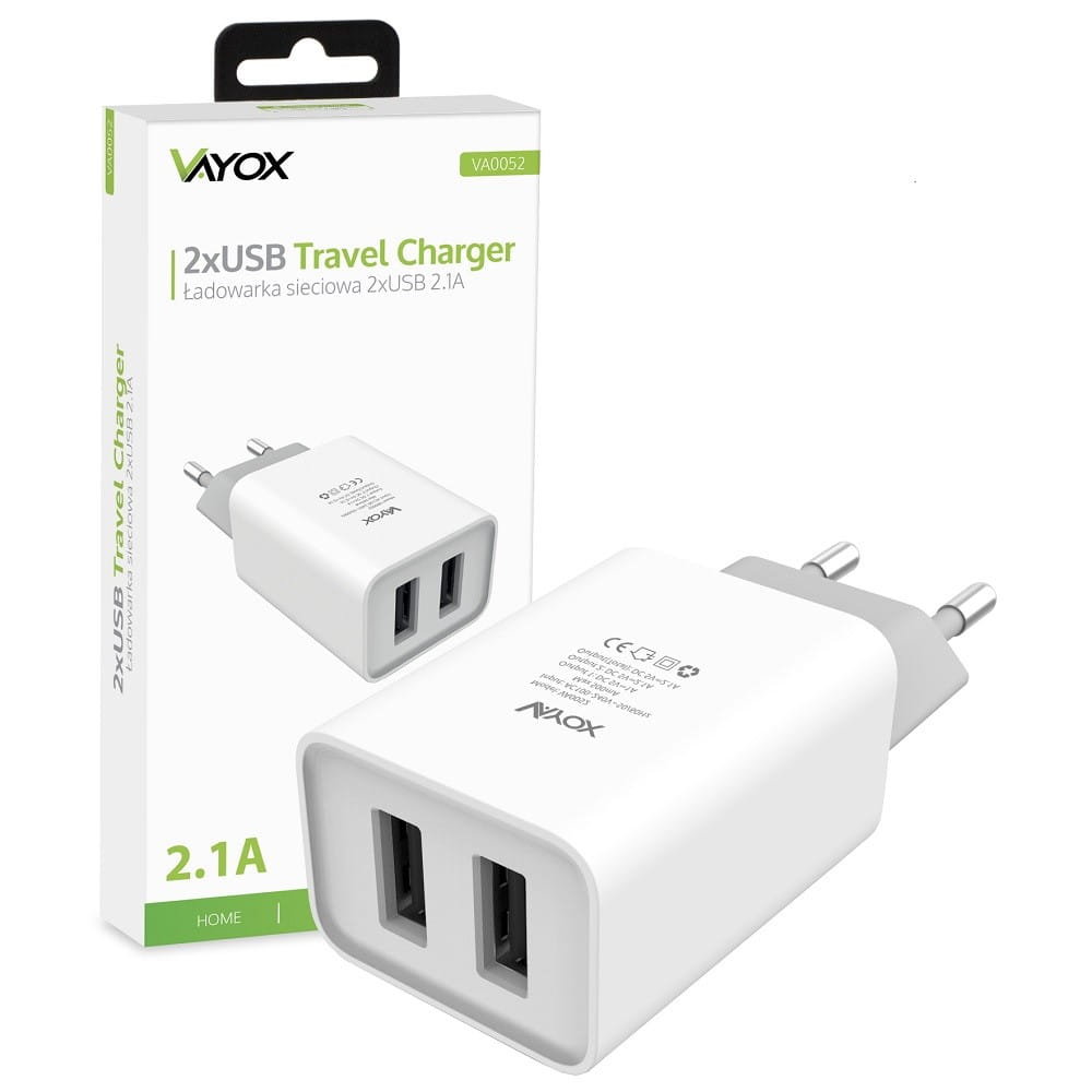 Ładowarka Sieciowa 2X Usb 2.1A Va0052 Vayox