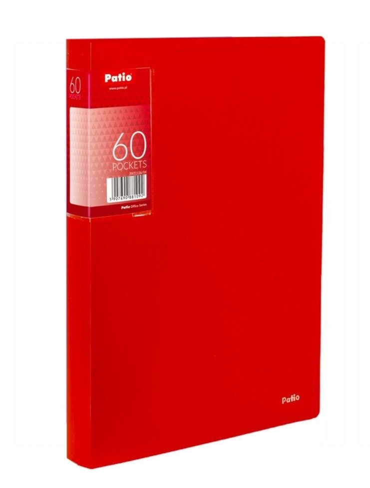 Teczka A4 Z 60 Koszulkami Clear Book Prążki Patio Czerwony