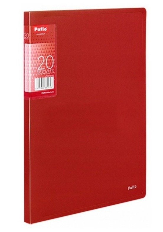 Teczka A4 Z 20 Koszulkami Clear Book Prążki Patio Czerwony