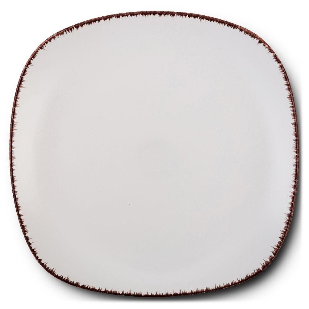 Nava Talerz Ceramiczny Kwadratowy Deserowy Płytki White Sugar 20 Cm