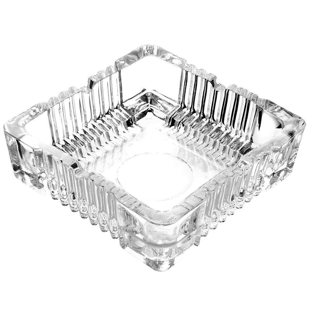 Vilde Popielniczka Popielnica Szklana Kwadratowa Bezbarwna Stołowa 10,5X10,5X3,5 Cm