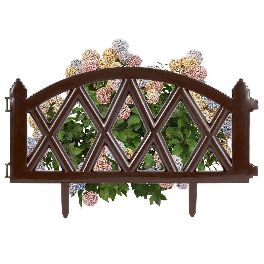 Płotek ogrodowy palisada obrzeże brązowy 49x30 cm kod: O-351011-B + Sprawdź na SuperWnetrze.pl