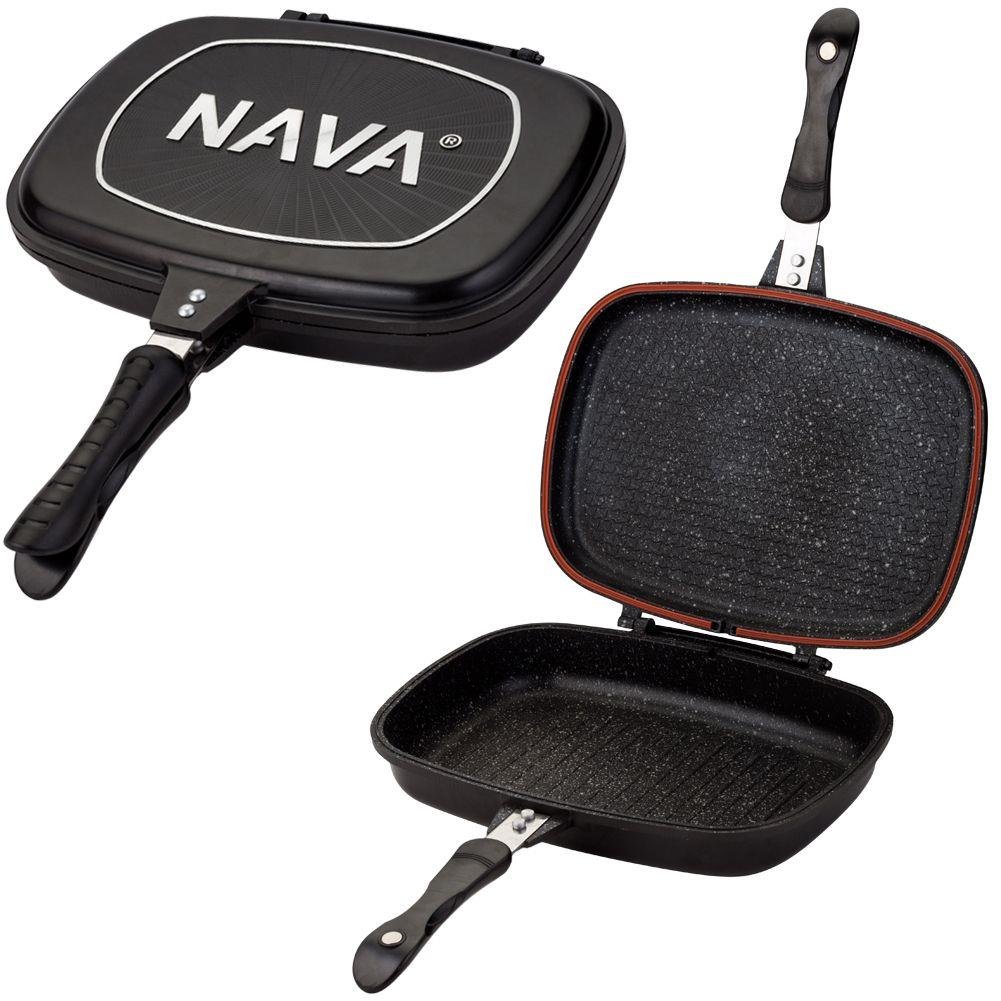 Nava Patelnia Granitowa Dwustronna Grillowa Zamykana Prostokątna Z Uszczelką Funtzio 32 Cm