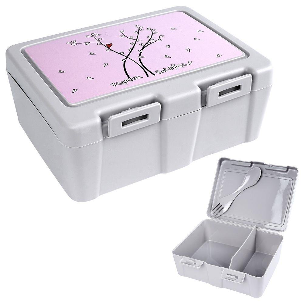 Orion Pojemnik Śniadaniowy Z Przegrodą I Sztućcami / Lunchbox Śniadaniówka Serce 1 L
