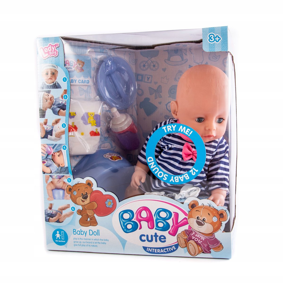 Lalka Bobas Jak Prawdziwy 40Cm Mówi Pije Sika