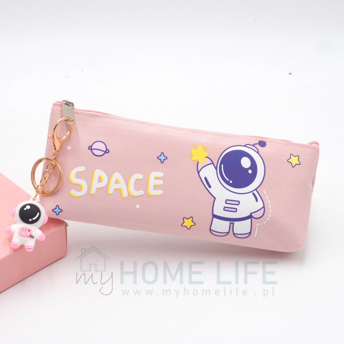 Piórnik saszetka, dla dziewczynki, myHomelife, astronauta, różowy