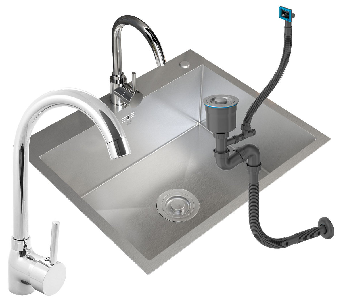 Zlew Stalowy 1 Komorowy 60X50 + Bateria Beta Chrom