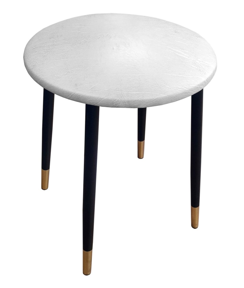 Taboret TRIX AL12 biało-szary podstawa czarna/złota