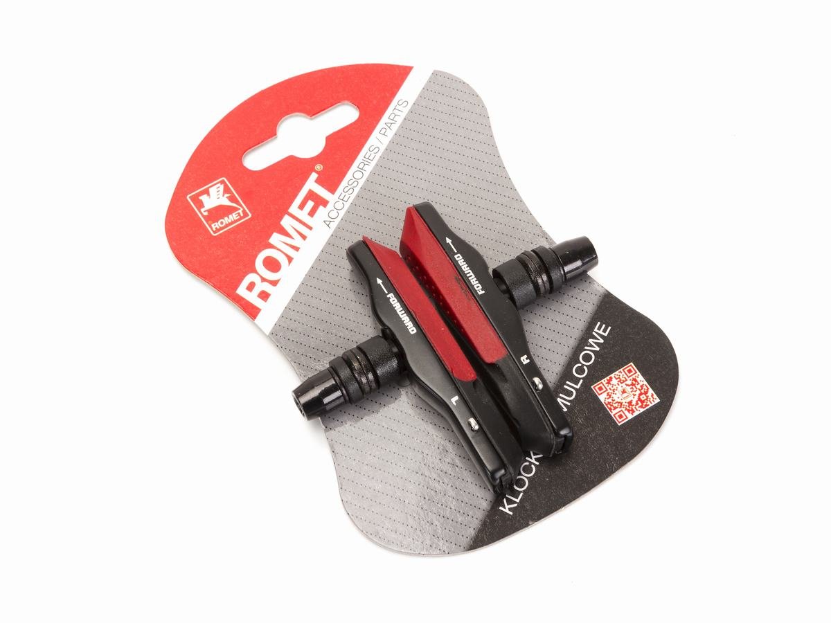Klocki hamulca wymienne okładziny.nakrętki 72 mm  mod.MTB-959VC et/logo ROMET