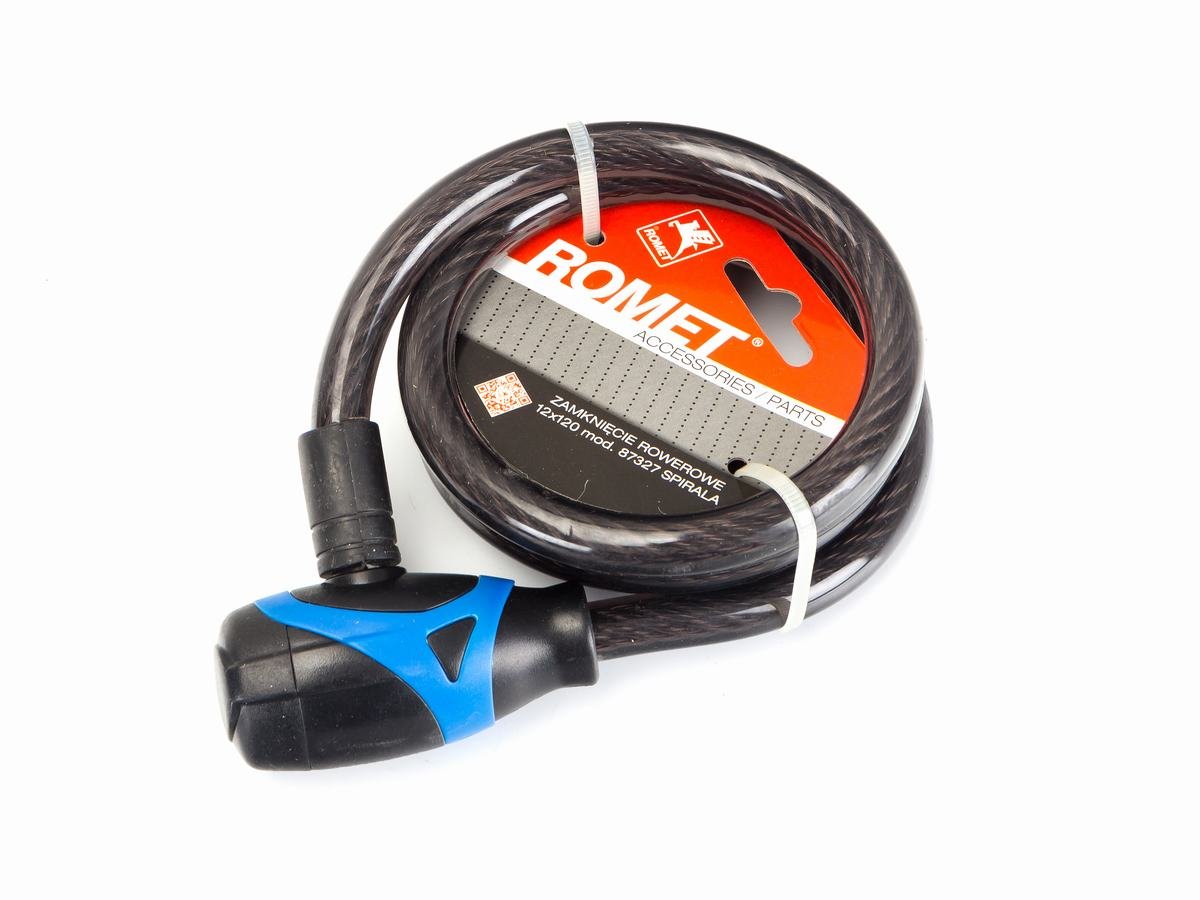 Zamknięcie spiralne 87327 12 x120 cm KLUCZ ROMETczarno-niebiesk  et/logo ROMET