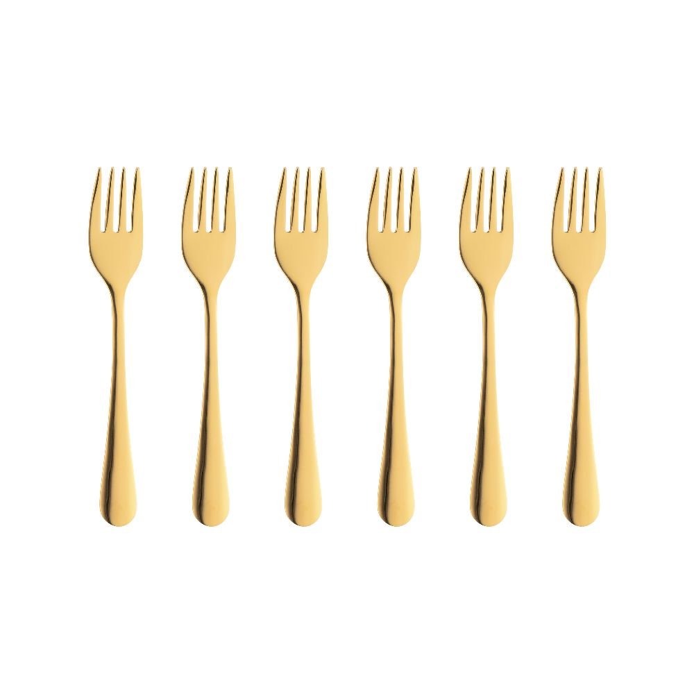 Komplet Widelczyków Do Ciasta 6 Sztuk Slim Gold Villa Italia