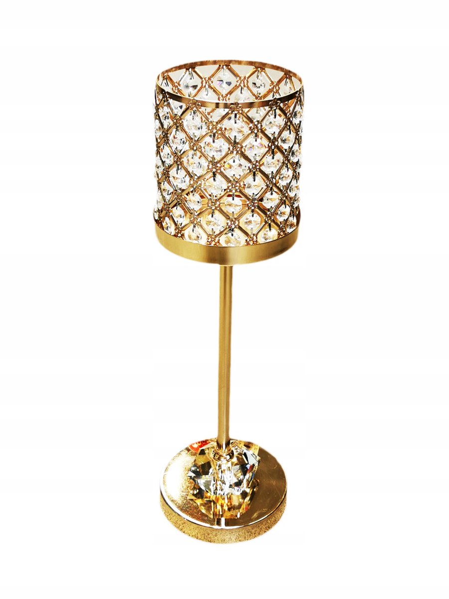 Świecznik Z Kryształkami Glamour Złoty 63 Cm