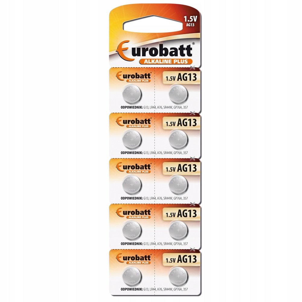 Eurobatt 10x Baterie alkaliczne AG13 SR44 LR44 1,5V 1228