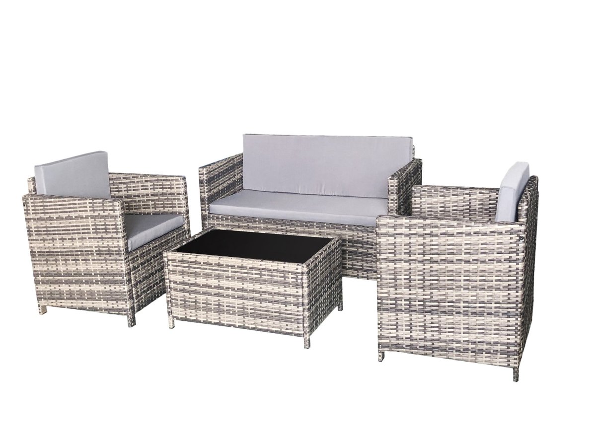 Zestaw Mebli Ogrodowych Szary Technorattan Calmo