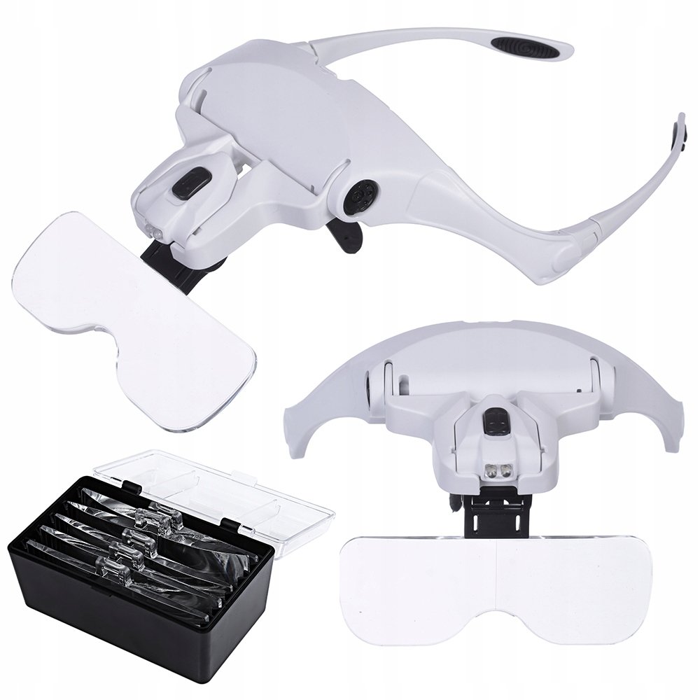 Lupa Na Głowę Czołowa Okulary Z Diodami 2 Led 3.5X