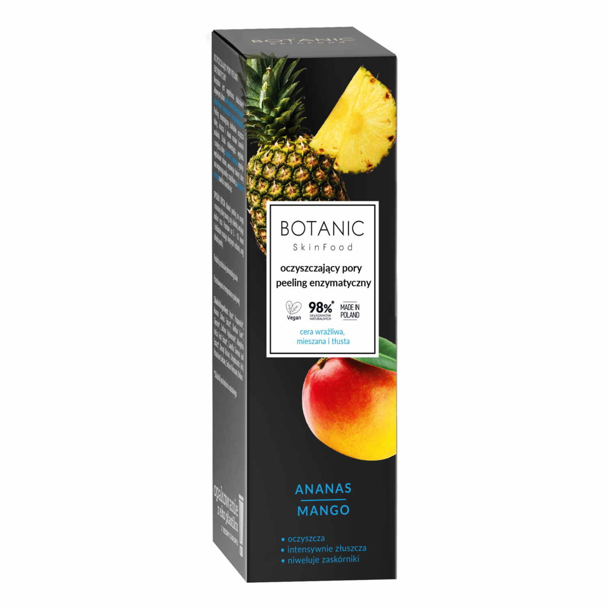 Botanic, Skinfood, Peeling enzymatyczny ananas i mango oczyszczający pory, 75 ml