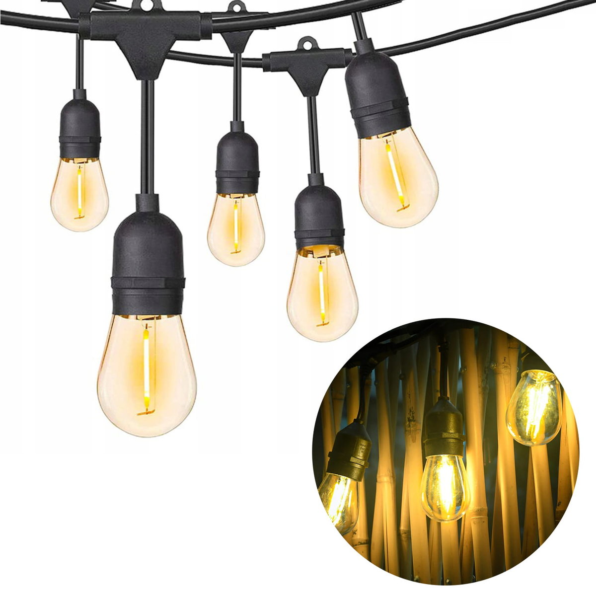 Girlanda Lampki Ogrodowe 10M Łańcuch Sznur Z Żarówkami