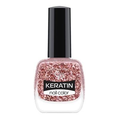 Golden Rose, Keratin Glitter Nail Color, 408 Keratynowy lakier do paznokci