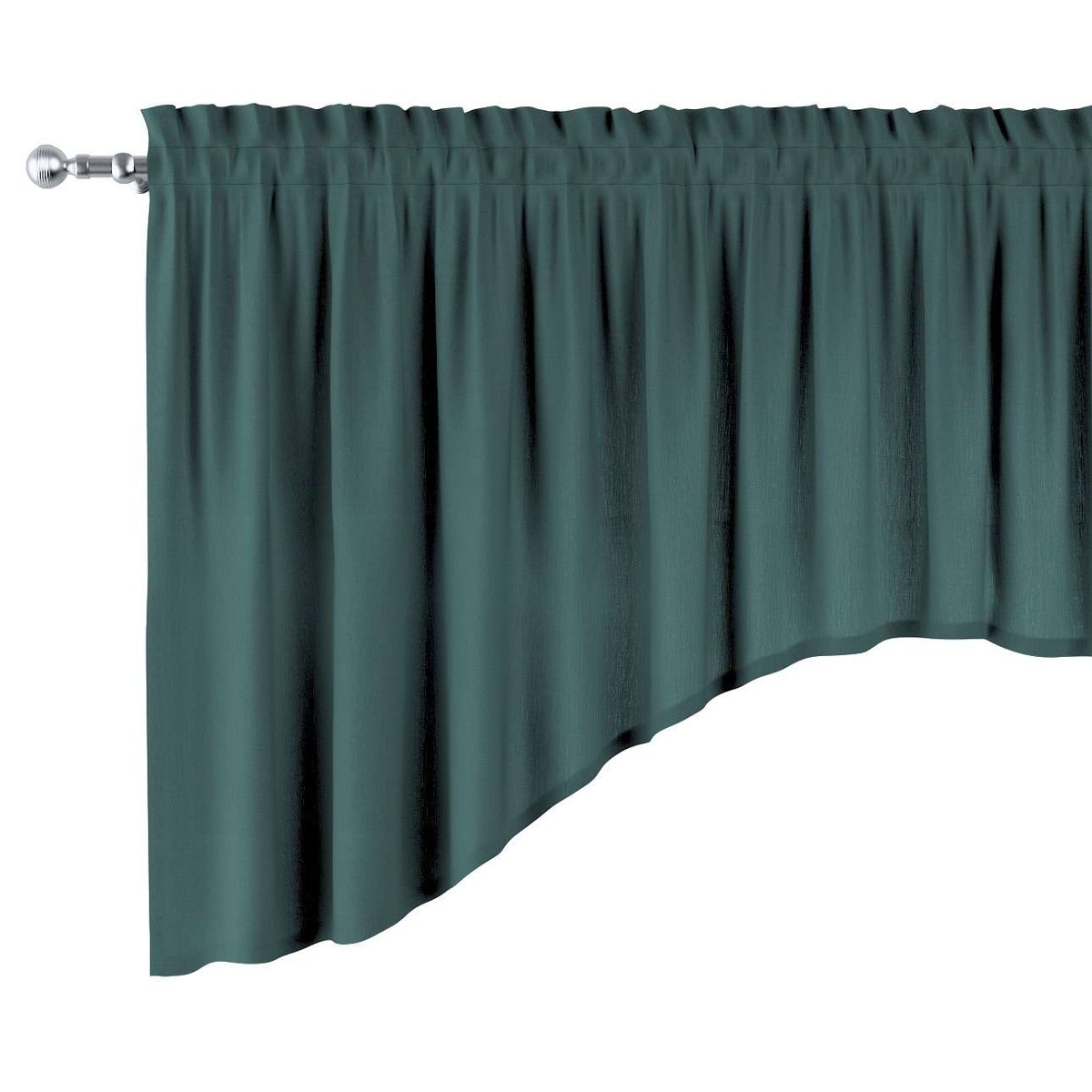 Lambrekin Łuk, Zgaszona Szmaragdowa Zieleń, 200 × 75+5 Cm Grzywka, Nature