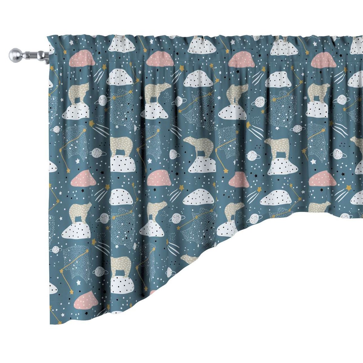 Lambrekin Łuk, Niebieski, 150 × 75+5 Cm Grzywka, Magic Collection