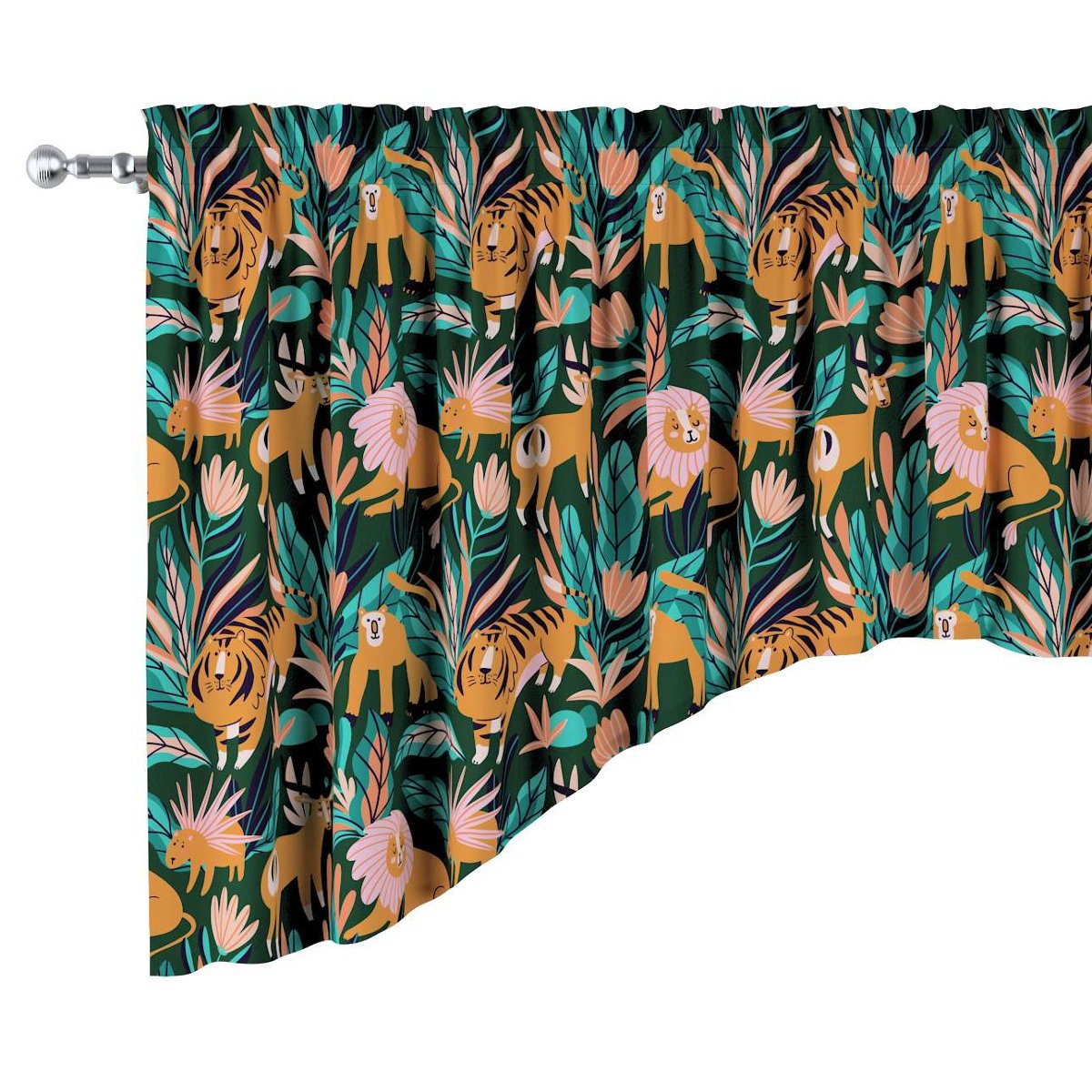 Lambrekin Łuk, Zielony, 250 × 75+5 Cm Grzywka, Magic Collection