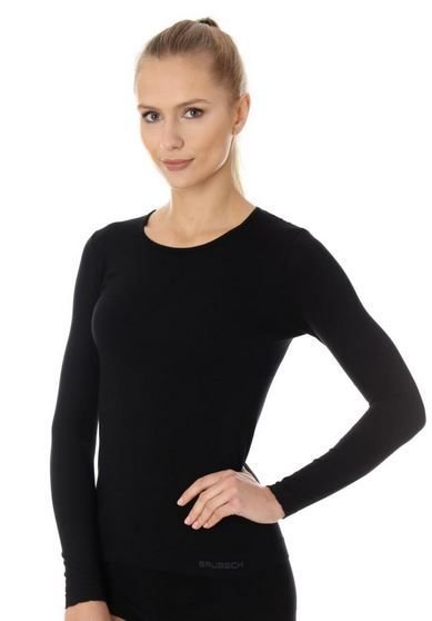 Damska Bluza Do Biegania Brubeck Women'S Longsleeve Shirt | Czarna - Rozmiary M