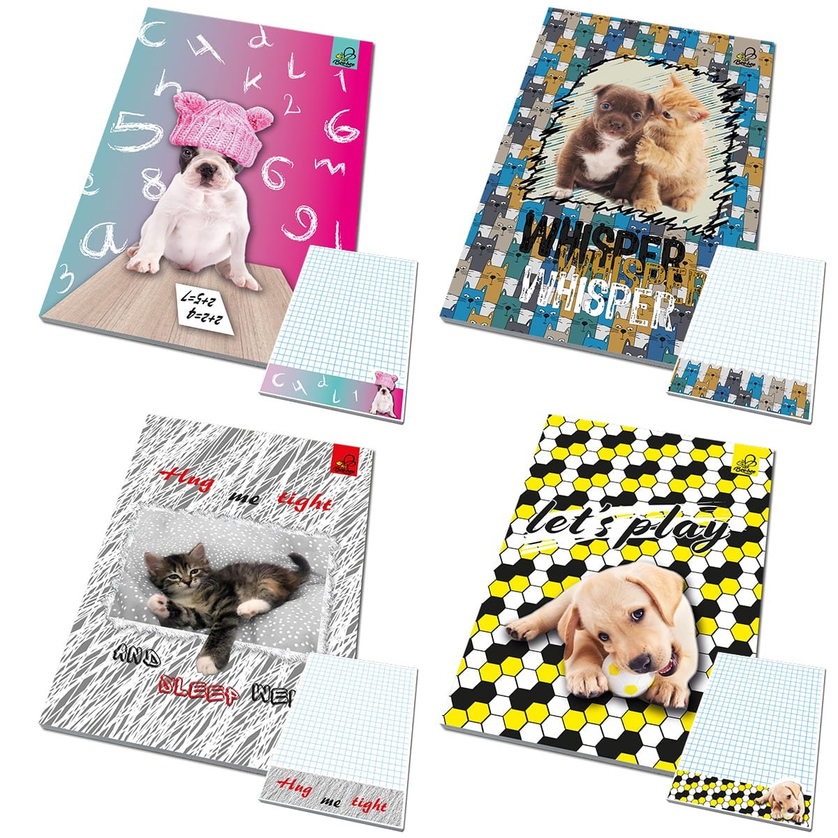 Notes A6 poddruk Best Friends zwierzaki (10szt) - Bee-bee