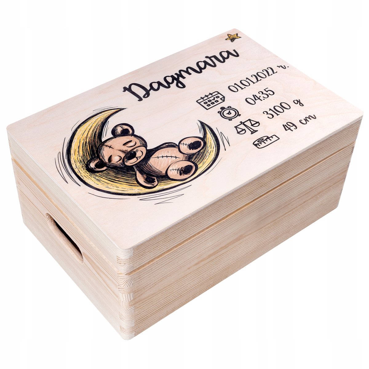 Pudełko Wspomnień Z Grawerem Narodziny 30X20X14 Cm